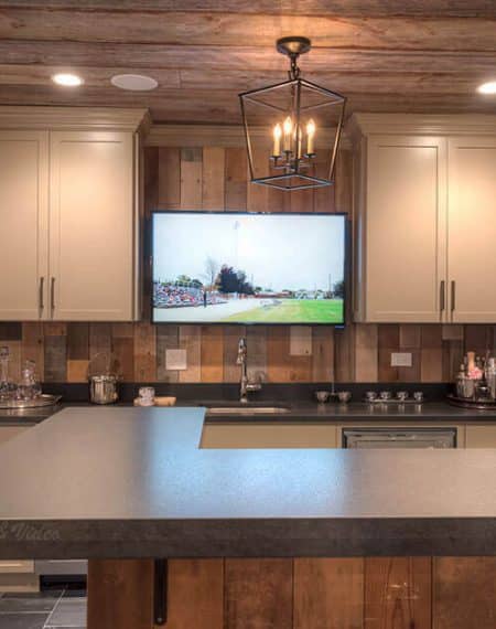 mounted tv in kitchen 