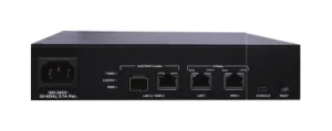 Rear connection panel of an Araknis Networks 520-Series router