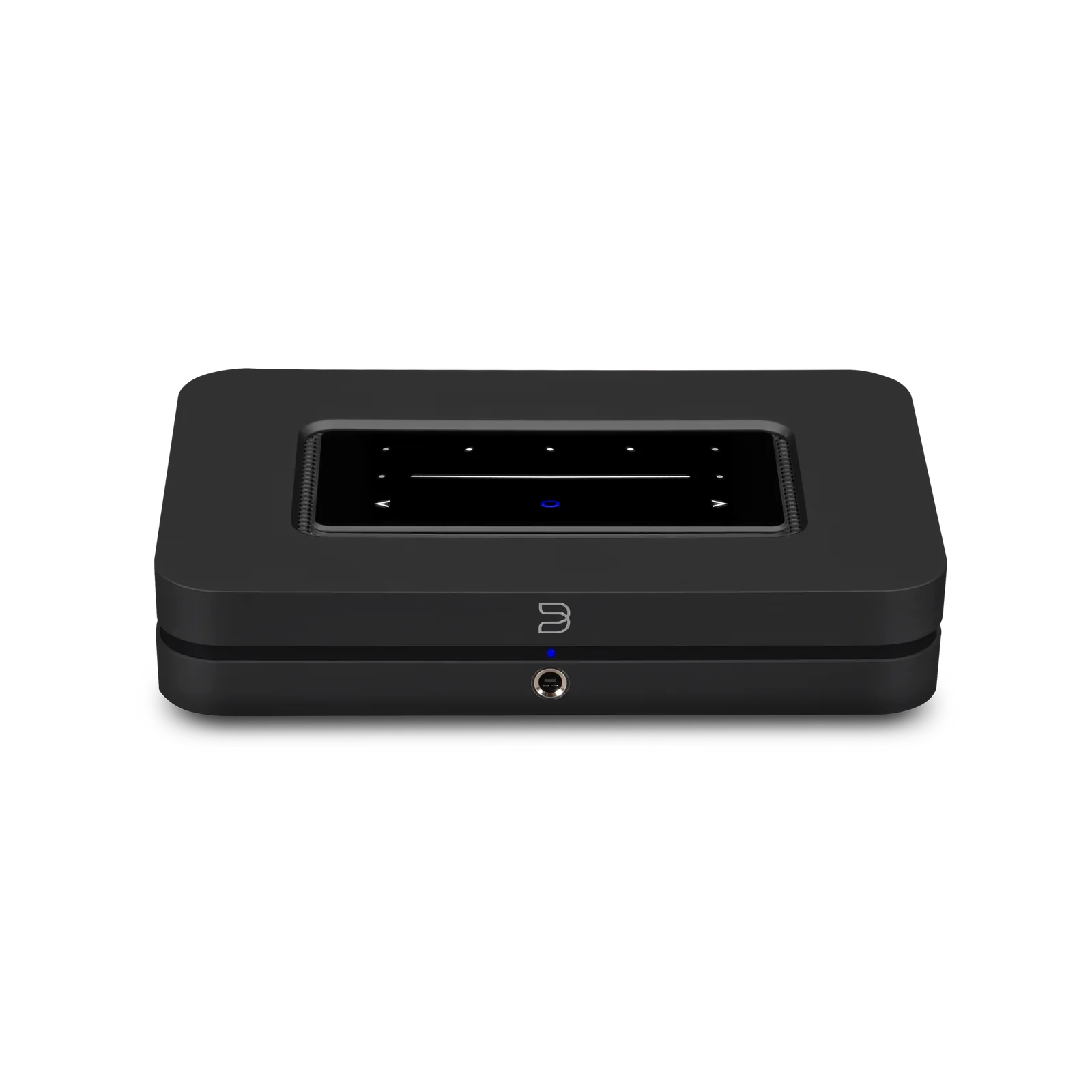 Black Bluesound NODE performance music streamer viewed from the front