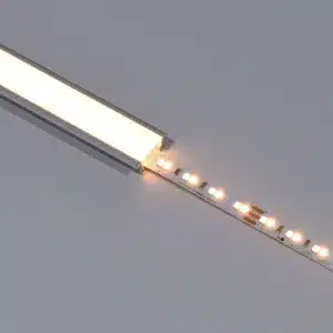 Lutron Lumaris tunable white tape light with close-up LED detail