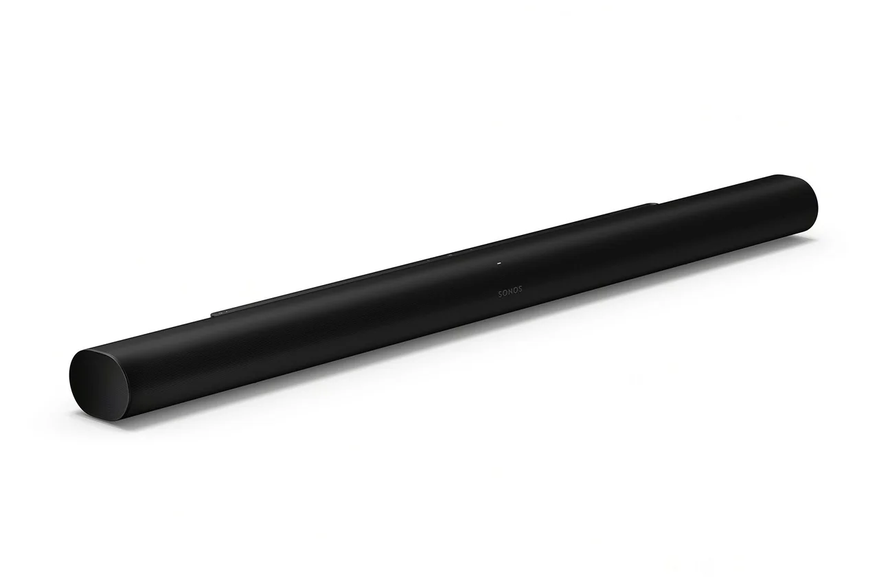 Black Sonos Arc Ultra soundbar on a white background