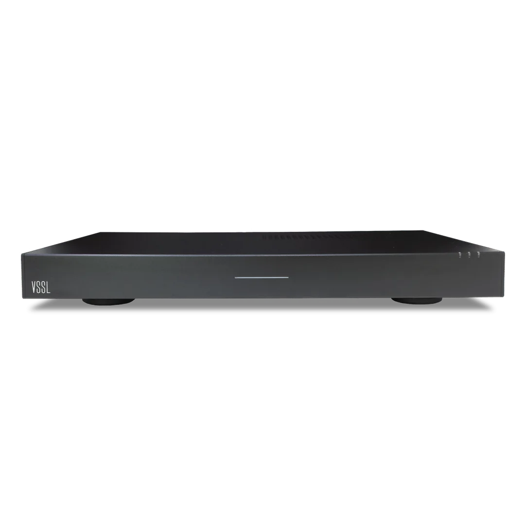 Front panel of a VSSL A.3x three-zone streaming amplifier