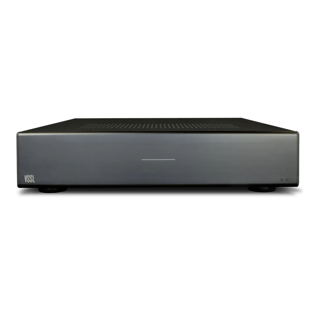 Front panel of a VSSL A.6x six-zone streaming amplifier